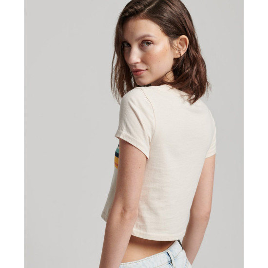 Superdry Γυναικεία κοντομάνικη μπλούζα Vintage Stripe Crop T-Shirt